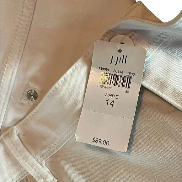 J Jill white jeans New with tags stretch authentic fit slim ankle size 14 - Picture 6 of 6